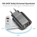 USLION 20W USB QC3.0 Şarj PD3.0 Hızlı Şarj Aleti Şarj Başlık - Görsel 2