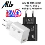 Ally TE-PD14 30W Type-C- USB C Hızlı Şarj Adaptörü - Görsel 2